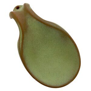 Frankoma Pottery Plainsman Green Ceramic Spoon Rest Holder 4Y Made in USA